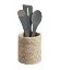 Pot utensil, cylindrical, Solo - rattan white brushed