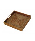 Square tray Lucie - rattan honey