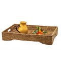 Large rectangular plate Rising - rattan honey