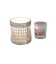 Tealight holder and scented candle - white brushed rattan