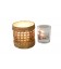 Rattan tealight holder and candle "Escale en Birmanie" honey