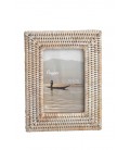 Photo frame in white ceruse rattan - Zoom S