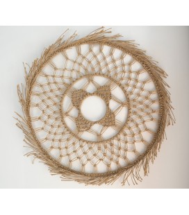 Wall mandala in macramé woven jute