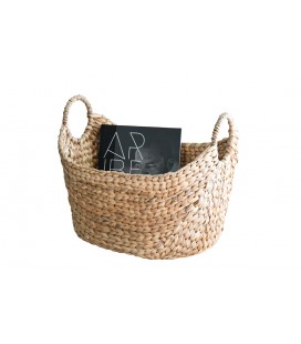 Dua L. Basket, hand woven from water hyacinth