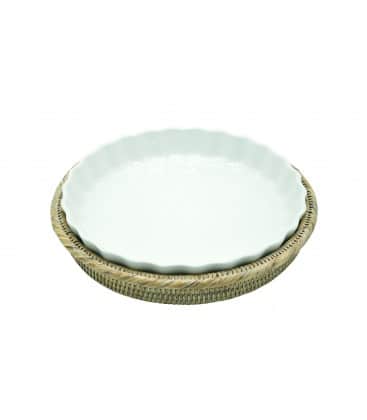 Pie Heart Alix - Porcelain and rattan honey