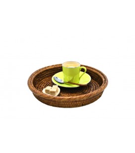 Round tray Rondo - rattan honey