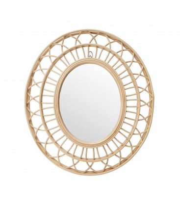 Miroir mural Donousa en rotin naturel