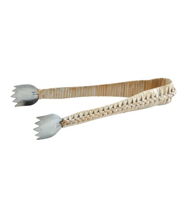 Clip rattan and aluminium flip-flops - rattan white brushed