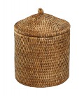 Pot cotton, and cover Camille - rattan honey