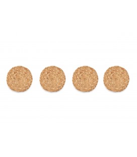 Lot de 4 sous-verre en chanvre naturel - Ø11cm