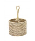 Range-utensils round-Coralie - rattan white brushed