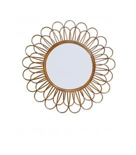 Miroir Flower 80cm - coloris miel - rotin naturel Pagan