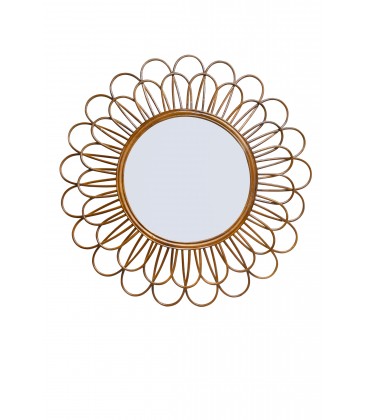 Miroir Flower 80cm - coloris miel - rotin naturel Pagan