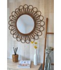 Miroir Flower 80cm - coloris miel - rotin naturel Pagan