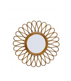 Miroir Flower 50cm - coloris miel - rotin naturel Pagan