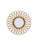 Miroir Flower 50cm - coloris miel - rotin naturel Pagan