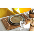 Set de table rectangulaire en rotin naturel Diana