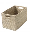 Recycle bin, rectangular, Pleasure - rattan white brushed