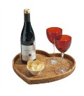 Plateau heart Valentine - rattan colour honey