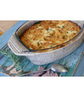 Gratin dish oval, Rebecca - Pyrex glass and rattan honey