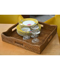 Large tray square wave Océlia - rattan honey