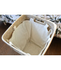 Laundry basket square Sam, lined interior - rattan white brushed