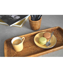 Small rectangular Yann - rattan honey