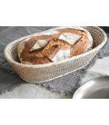 Rattan bread basket Banneton aged white colour