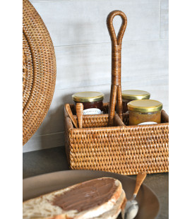 Porte-pots de confiture Jean - rotin miel