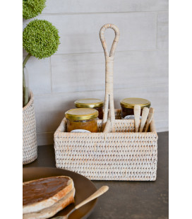 Porte-pots de confiture Régal en rotin tressé