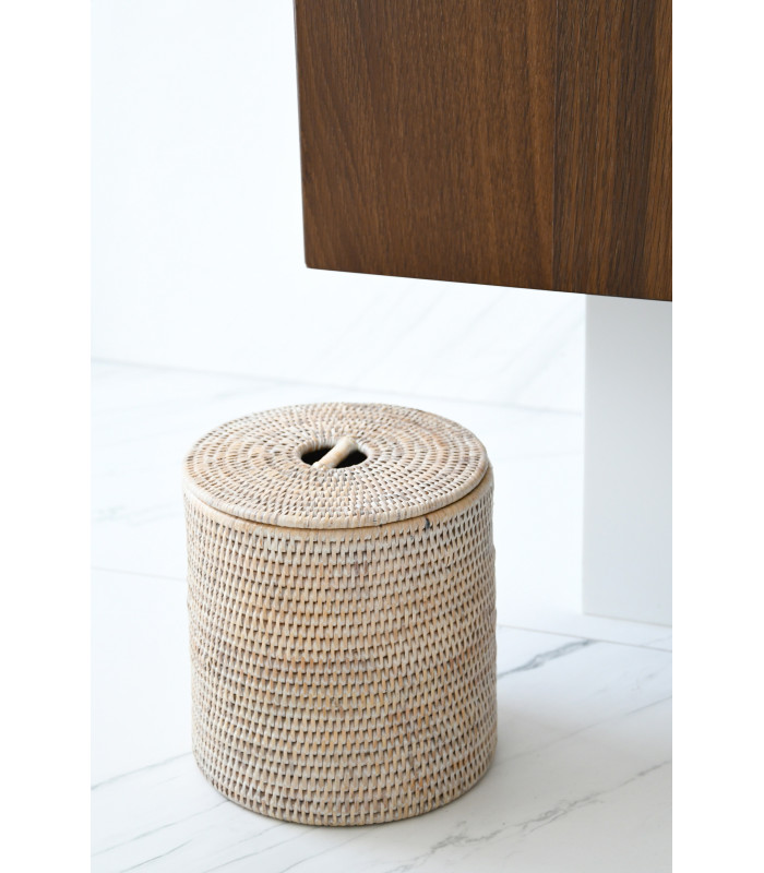 Slim Cesth Can - Panier De Salle De Bain Avec Couvercle | Appuyez Sur Les Ordures Pour Les Toilettes | Paniers Rectangulaires étroits à L'épreuve Des Odeurs Pour La Lessive, La Chambre