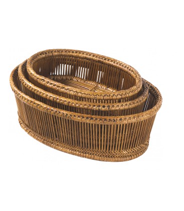 Set of 3 baskets Muses - rattan honey