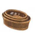 Set of 3 baskets Muguette - rattan honey