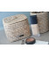 Small box in hand-woven natural rattan, Suky model, white ceruse