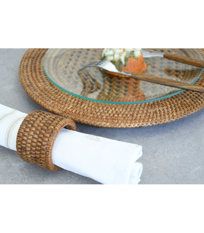 Ronds De Serviette En Corde De Jute Tressée - Set De 6 Pièces CosyAurora Décoration Naturelle