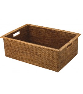 Trash can with handles Wallis - rattan honey