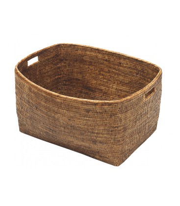 Trash can with handles Chatelaine - rattan honey