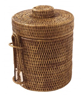 Ice bucket & tongs Garden - rattan honey