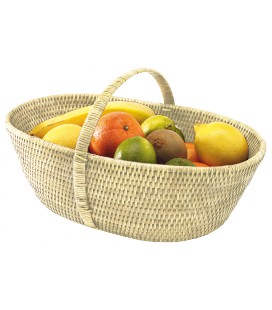 Basket Denise - rattan white brushed