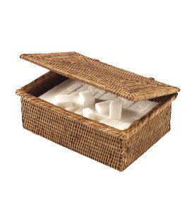 Rectangular box Dorothée - rattan colour honey