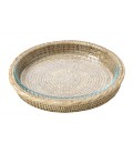 Pie dish cane and Pyrex Tatin - rattan white brushed