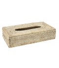 Handkerchief box rectangular Cosette - rattan white brushed