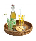 Tray round Mullein - rattan honey