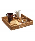 Square tray Phileas - rattan honey