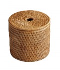 Box cotton cylindrical Lola - rattan honey