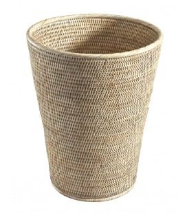 Wastebasket, Bago - rattan white brushed