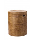 Laundry basket cylindrical Fabien - rattan honey