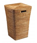 Laundry basket square Square, lined interior - rattan honey