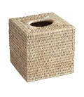 Handkerchief box square Felicie - rattan white brushed