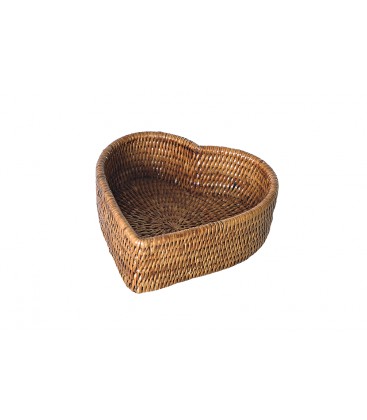 Small bin heart Tocades - rattan colour honey